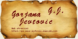 Gorjana Jevtović vizit kartica